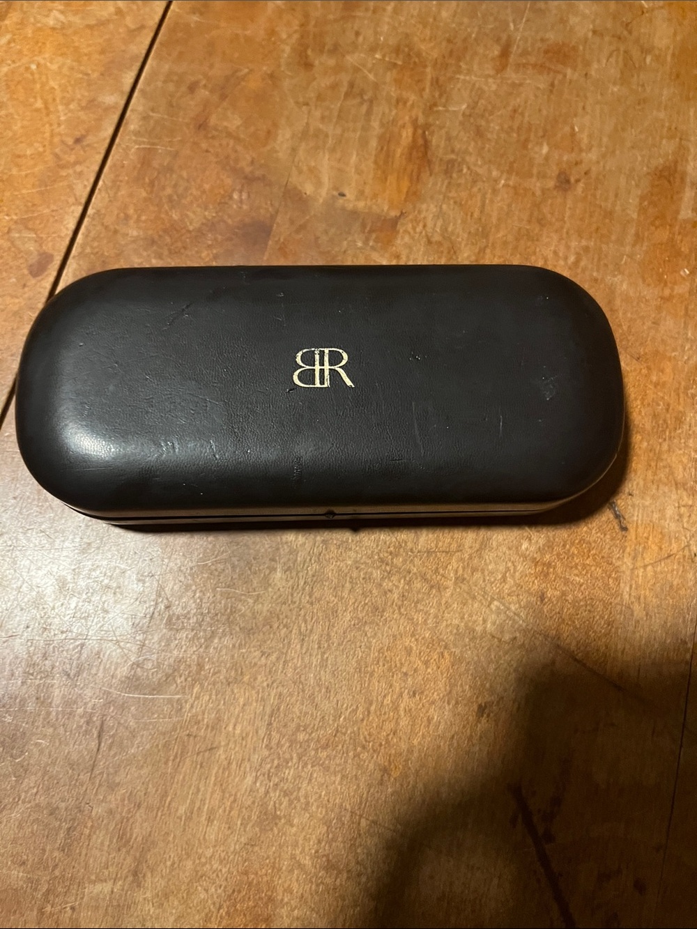 Banana Republic Black Glasses Case with Gold Double-R Logo